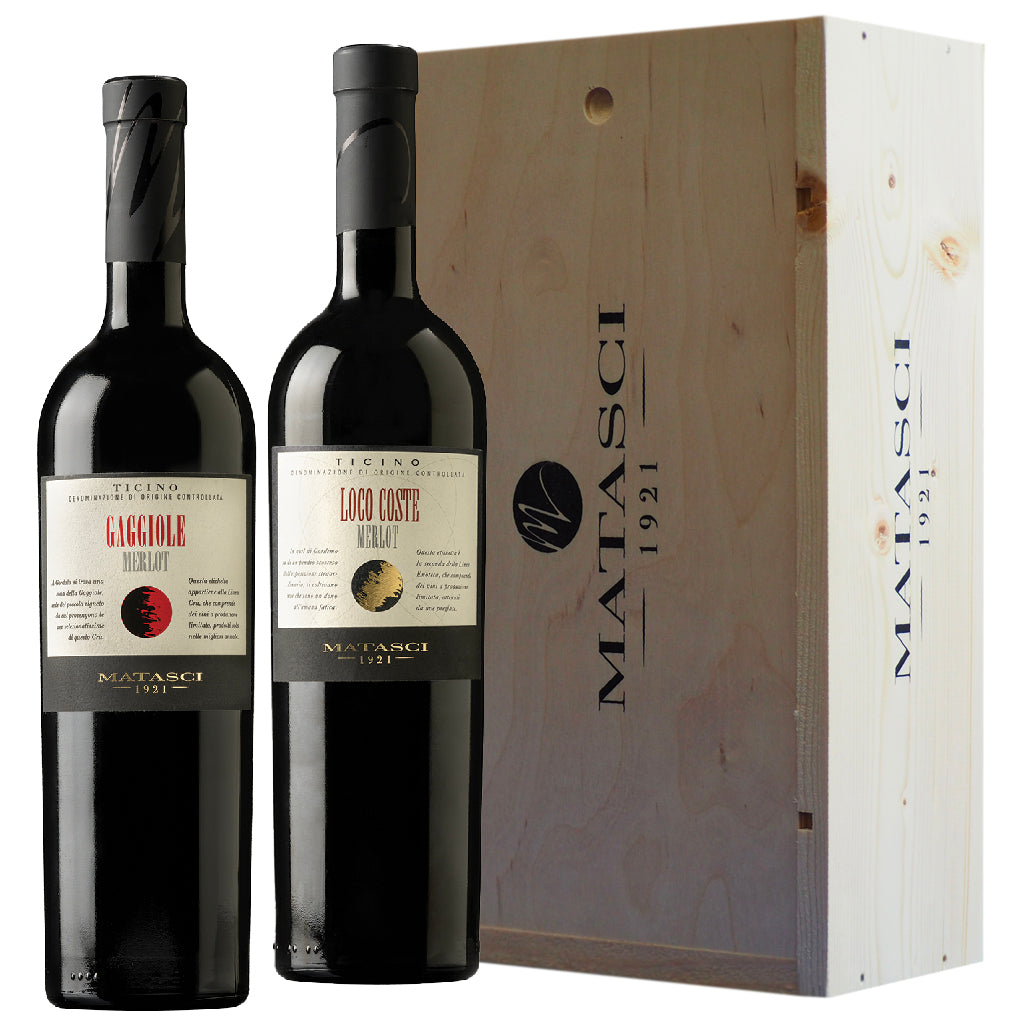 Cassetta Cru Loco Coste e Gaggiole Ticino DOC Merlot 2 x 75 CL