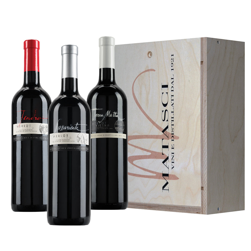 Cassetta Linea Terroir 3x75 CL Ticino DOC Merlot